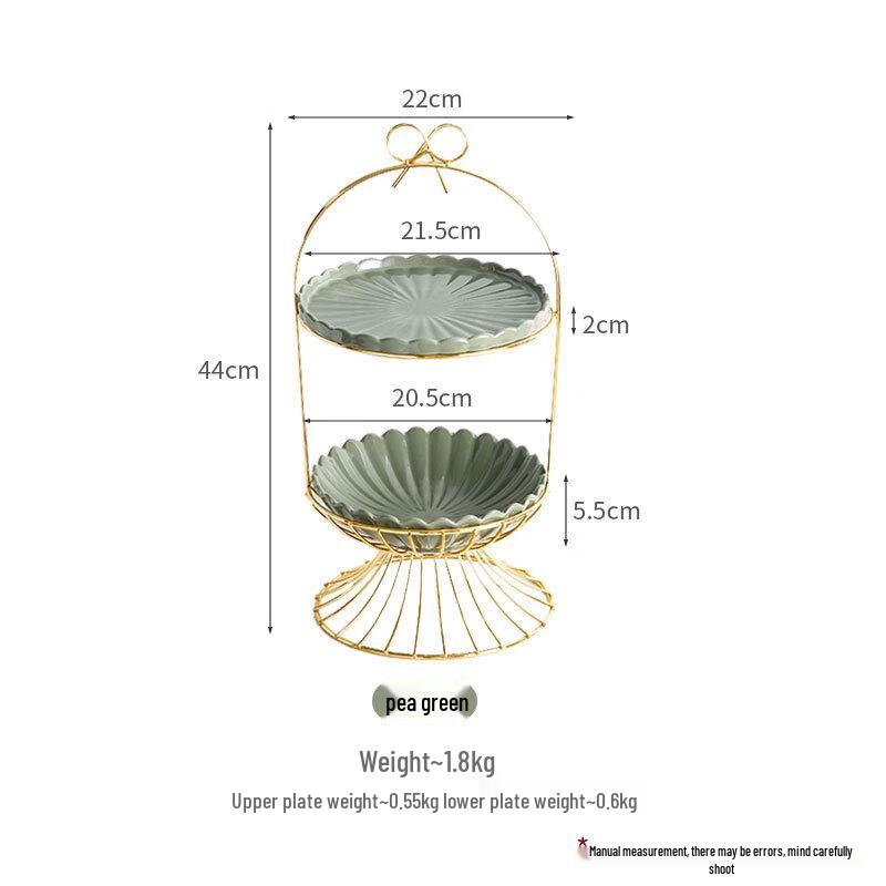 Qianxing Ceramic Plate Set with Iron Art Stand