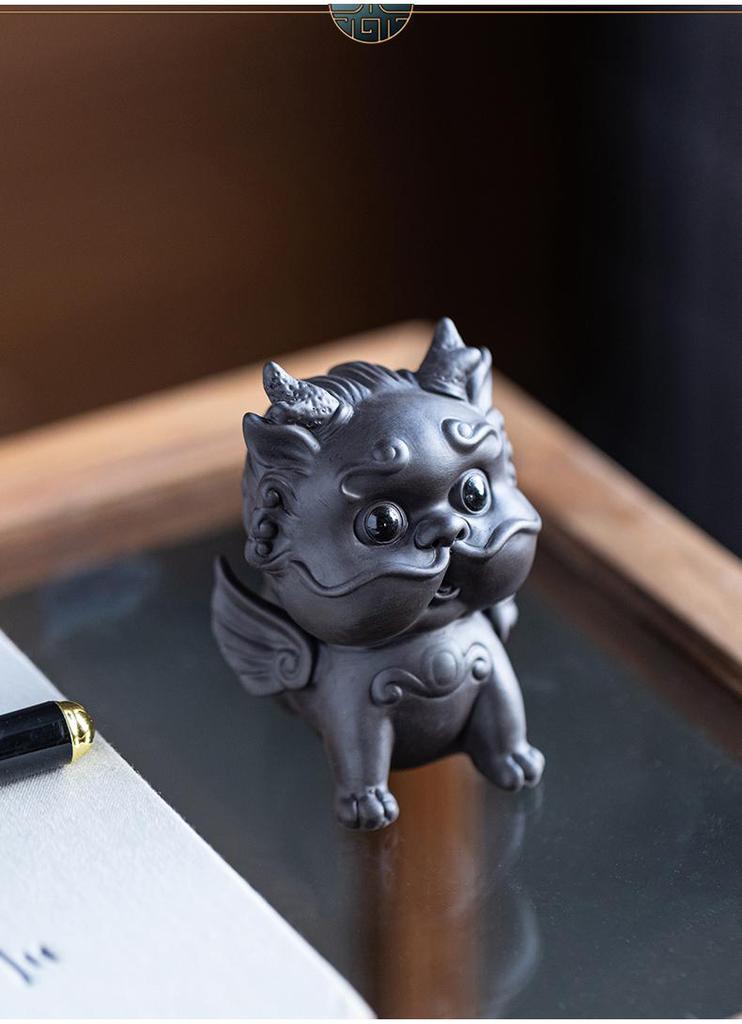 Purple Clay Pixiu Tea Pet Ornament - Creative Tea Set Accessory and Tray Decoration