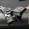 Para Armani Correa de Reloj de Cerámica Brillante con Interfaz Curvada Ar1451//1400//1421/1440 Duradera de Negocios Cómoda Correa de Reloj Negra