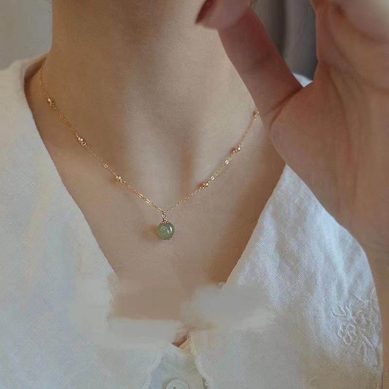 Elegant Gold Bead Necklace - Delicate Clavicle Chain with Small Beads, New Chinese Style, Cool & Versatile, Light Luxury