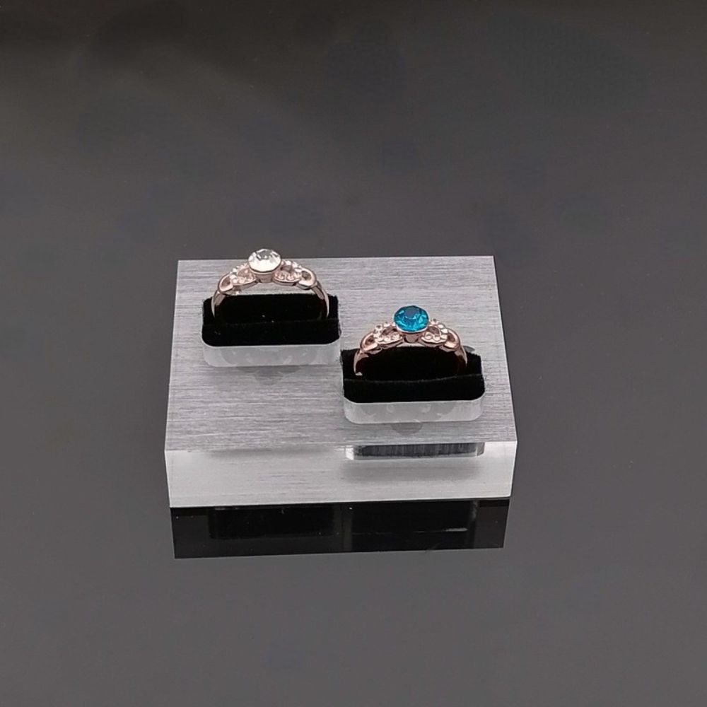 Frosted High Quality Single Double Rings Display Stand Jewelry Shop Rings Holder Rings Organizer