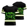 Customized Name Reflective T Shirt For Men Summer Loose Safety Workwear Round Neck Short Sleeve Tees American Flag Printed Tops