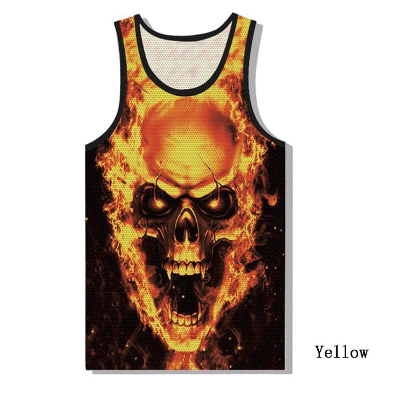 Premium Quality Graphic 3d Print Skull Mens Gym Muscle Vest Shirt Sport Fitness Tank Tops