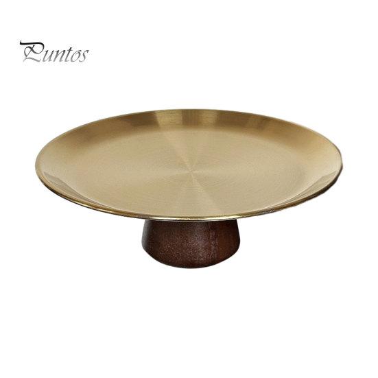 Simple Design Plate Stainless Steel Fruit for Kitchen Counter, Modern Pedestal Serving Smooth Edge Tray, Multi-use Dessert Platter Dining Table