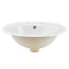 VEVOR Semi Recessed Bathroom Sink, 485 X 425 Mm Oval White Ceramic Vessel Sink with Overflow Hole and 3 Faucet Holes