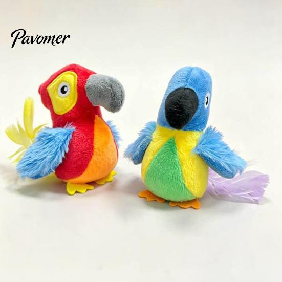 Chirping Bird Cat Toy Toy, Interactive Plush Parrot Soft Stuffed Exercise And Activity Toys Pounce for Indoor Cats Kittens, Stimulating Hunting