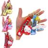 Kuromi-cinnamonroll Keychain W/pom Pom Purin Pendant-xmas Kids Gift Keyring Donut