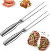 Stainless Steel Meat Cooking Fork 2-Fork Grill Skewers Kitchen Accessory Barbecue Tool  Kitchen