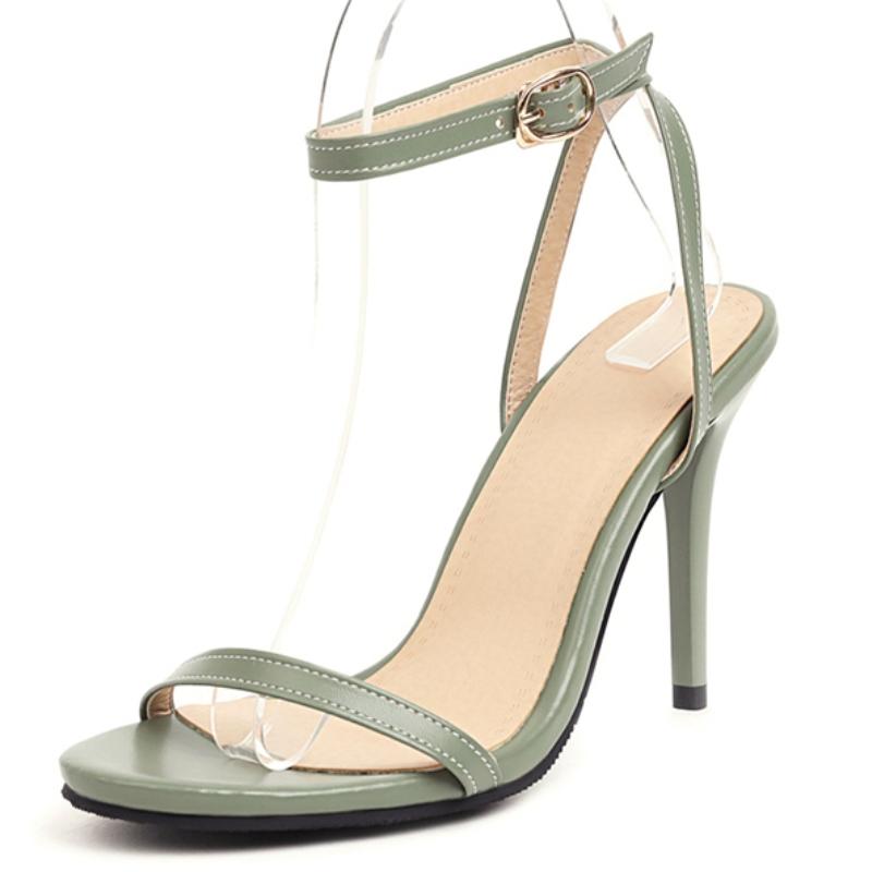 Elegant Women's Sandals Summer Shoes Sexy High Heel Flip Flops Ladies Ankle Strap Black White Red Dance Party Shoes Large Size