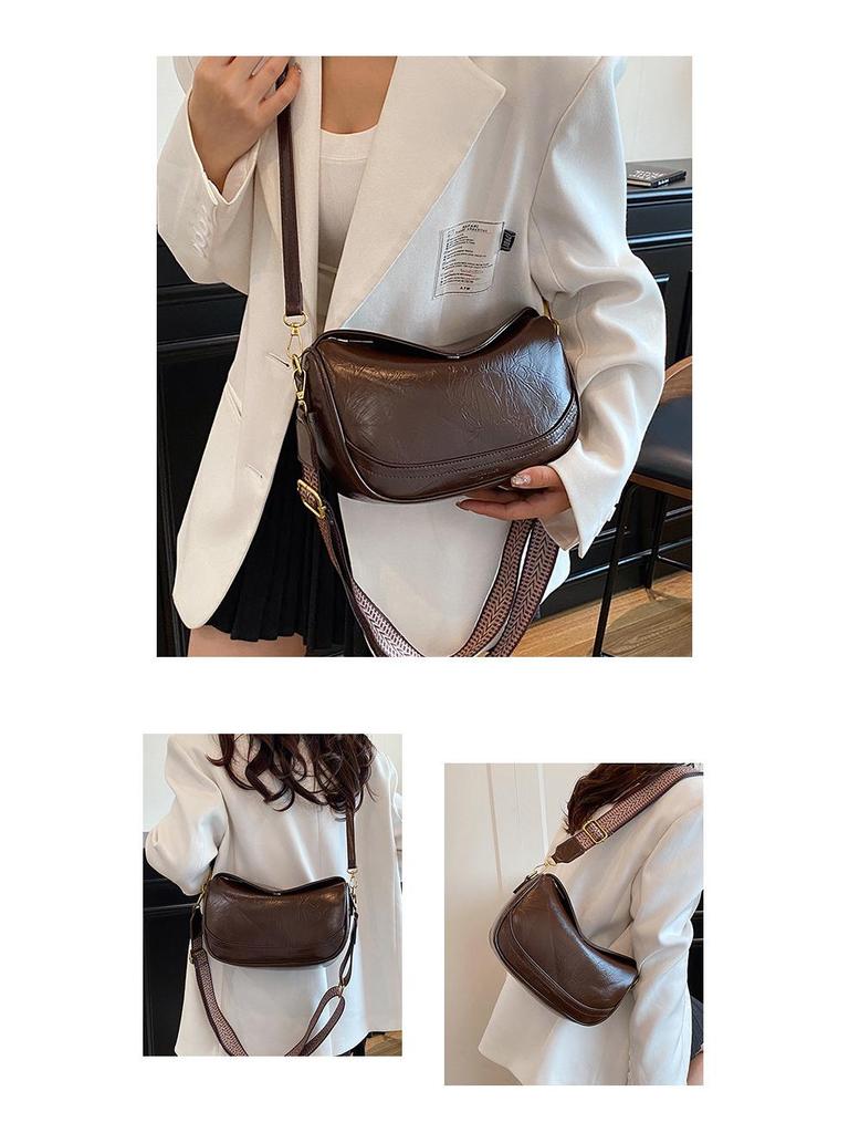 Niche Women's Retro Crossbody Dumpling Bag - 2025 Autumn/Winter Collection, Versatile High-End Shoulder Bag.