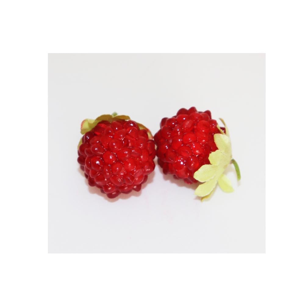 Raspberry Fruit Food Artificial Interior Decoration Models, Raspberry, 20-Pack, Samples, Flowers, Display, (Red EX)