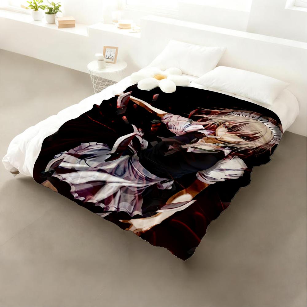 Cult-Favorite The Touhou Project Bullet Hell Game Throw Cozy Soft Flannel Throw Lightweight Skin-Friendly for Sofa Bed Office