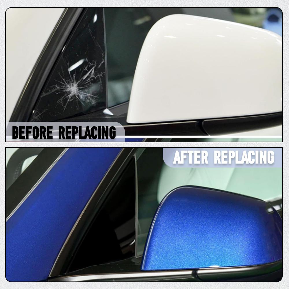 For Tesla Model Y 2020-2025 Car Rearview Mirror Triangle Triangular Plate Trim Front Left /Right  1495632-00-B, 1495633-00-B 