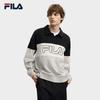 FILA Men's Color Block Knitted Long Sleeve Polo Shirt