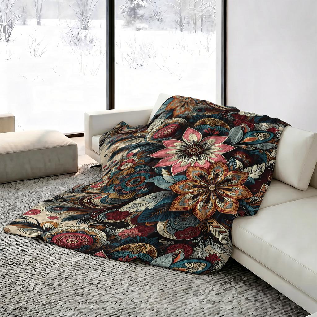 Bohemian tropische florale Kühlende Decke, Leichte Boho Sommerdecke, Atmungsaktive Kühle Decke für lebendiges Schlafzimmer