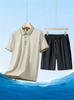 Eisseiden Nahtloses Poloshirt & Shorts Set für Herren – Lässige Sommer Sportbekleidung