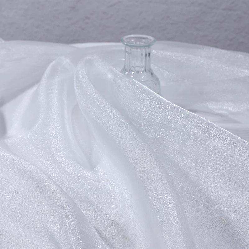 

1PC Lightweight Artistic Breathability Beautiful Atmosphere Transparent Holiday Decorations Organza Fabric Romantic 1Mx150CM 1M белый