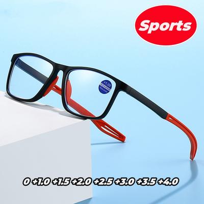 TR90 Sports Reading Glasses Ultralight Presbyopia DigitalScreen Eyewear Fashion Square Far Sighted Eyeglasses Prescription OpticalGlasses
