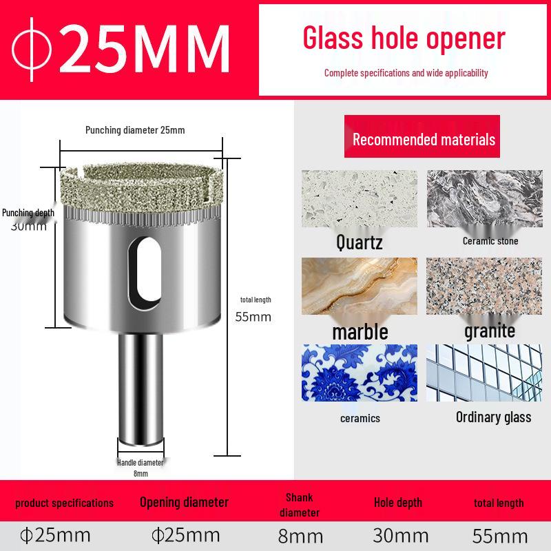 Emery Glass & Tile Drill Bit, 3-200mm Rotary Hole Saw for Marble