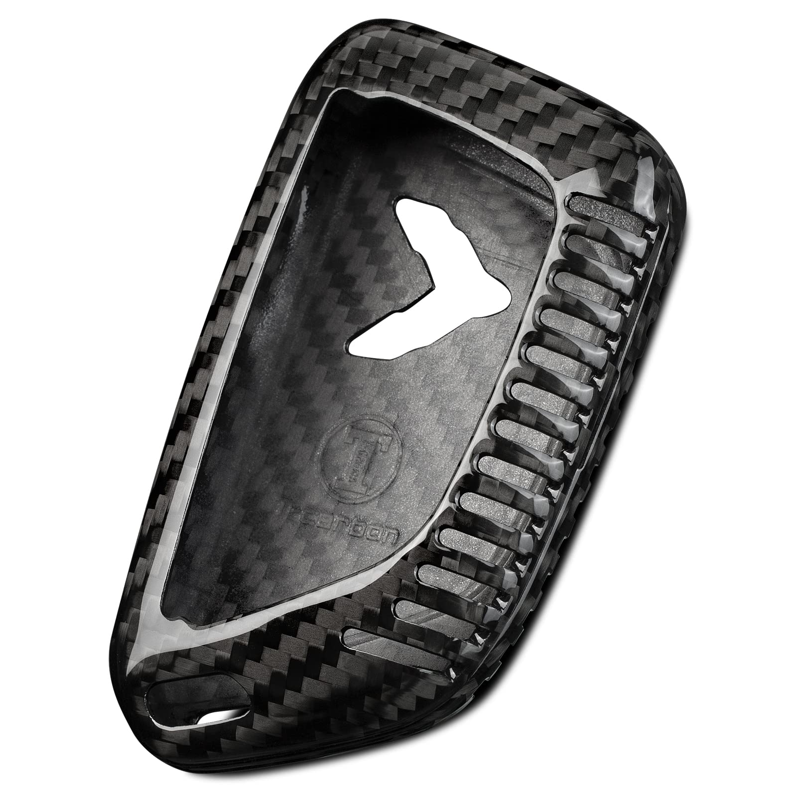 

[T-carbon] Чехол-накладка для ключа-брелока Corvette C8, Чехол для ключа-брелока из настоящего углеродного волокна для чёрный