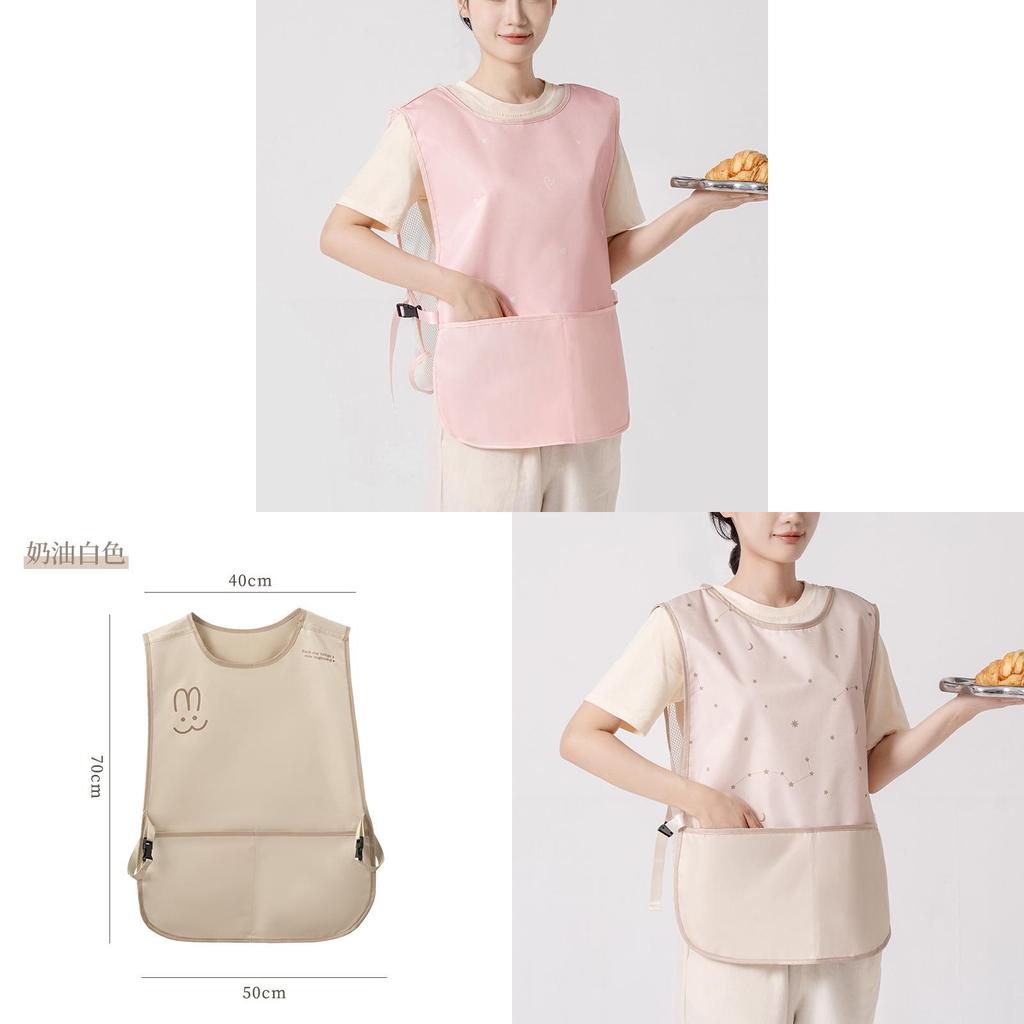 Cartoon Sleeveless Apron Waterproof Oilresistant Kitchen Workwear For Adults And Teens