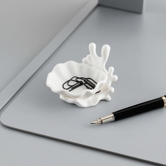 Coral Shell Jewelry Tray, 3D Printed Nordic Design Ornament, Durable Housewarming Desktop Organizer, for Home Living Room Office