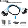 Câble de disque dur tressé 4-SATA vers 4-SATA 4.0 180°