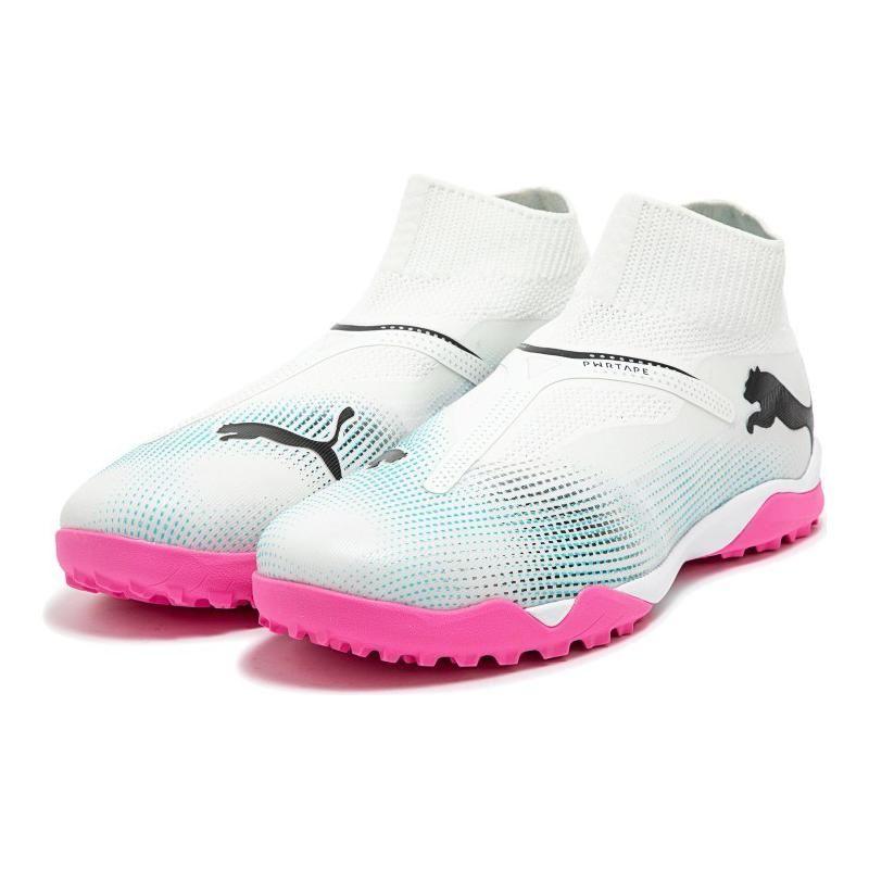 Puma Future 7.7 Match+ LL Lace-Up TT (Rubber Studs) Soccer Shoes Men Soccer Shoes White Blue 107713-01