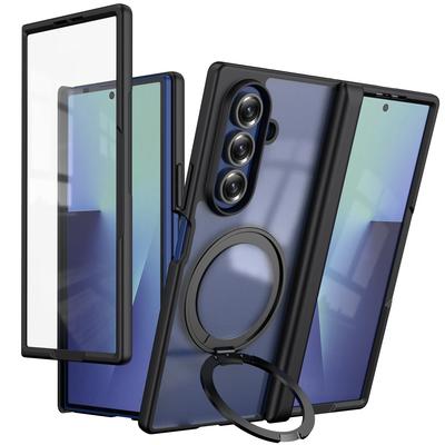 Z Fold7 Cases Magnetic Magsafe 360 Rotate Stand Holder Case for Samsung Galaxy Z Fold 7 Hinge Protection Screen Film Capa Cover
