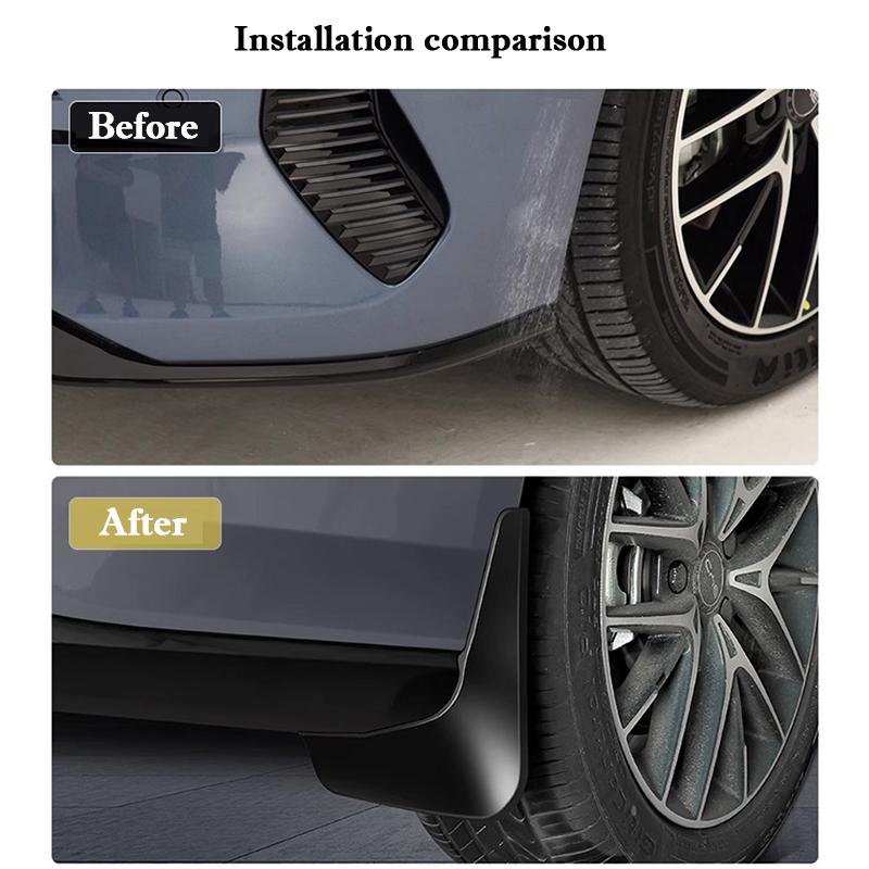 For BYD Yuan Up Pro Mudguards Splash Guard ABS Soft Plastic MudFlap Front Rear Fender Inner Lining Mudguard Auto Car Accessories