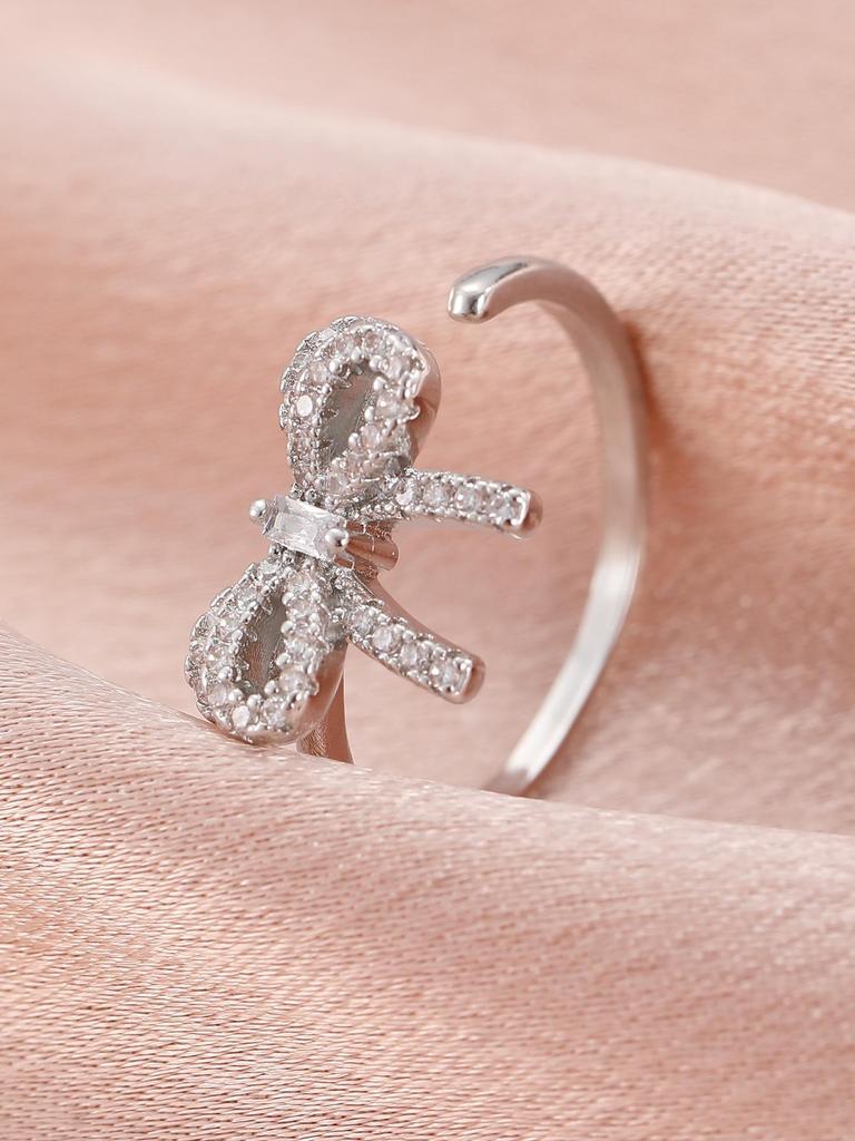 High-End Cross-Border Fashion Bow Ring for Women - European & American Style Open Index Finger Accessory