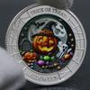 Halloween commemorative coins, metal collectible coins, baked paint, high relief, handicrafts, gold and silver plating, color printed coins