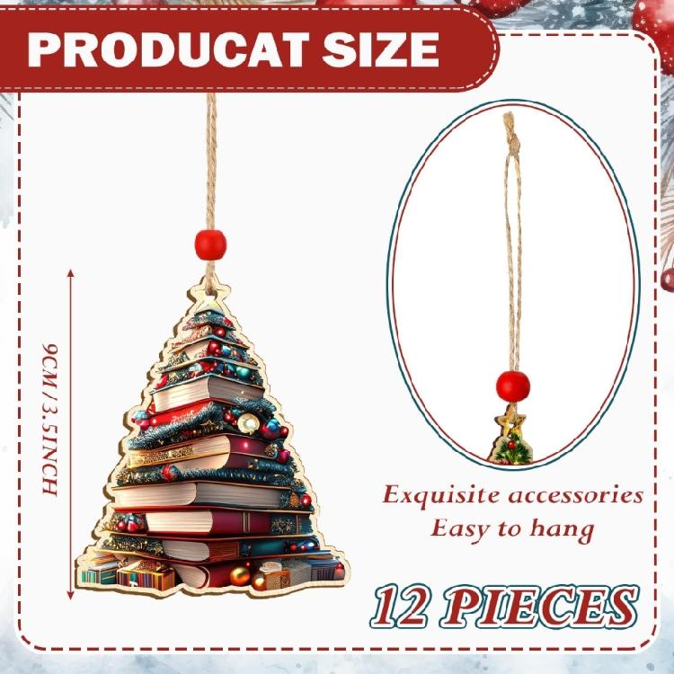 Natural Wood Christmas Hanging Decorations Vintage Inspires Carved Designs Pendant For Indoor Fireplaces Tree