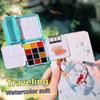 Portable 12/24Color Watercolor Paint Box Set Schmincke Mini Palette Watercolor Paint Packaging for Travel Sketching Art Supplies