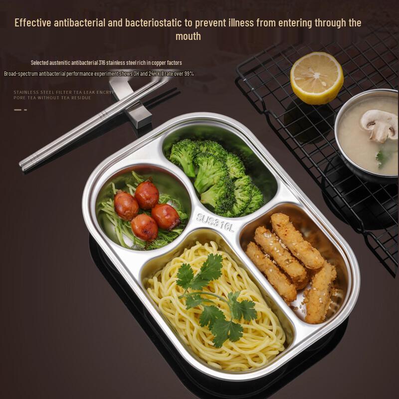 316 Stainless Steel Divided Meal Plate