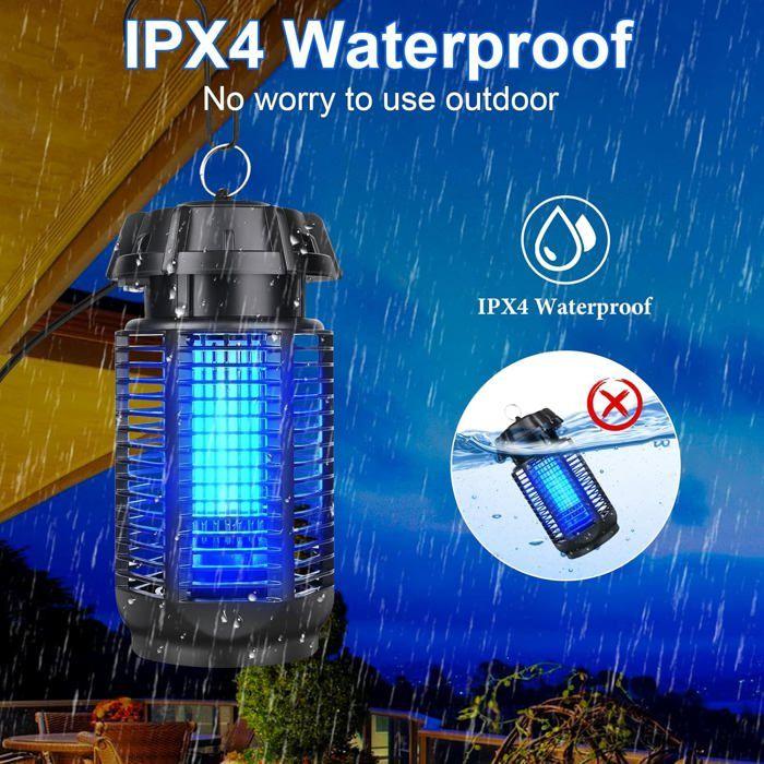 Lampe anti-moustique UV 20W 3500V – 50–80 m², IPX4, sans produits chimiques