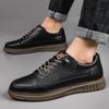 Men Spring and Autumn Outdoor Leisure Leather Non-slip Men Shoes Versatile Work Shoes Low Top Outdoor Walking Shoes Hiking Shoes