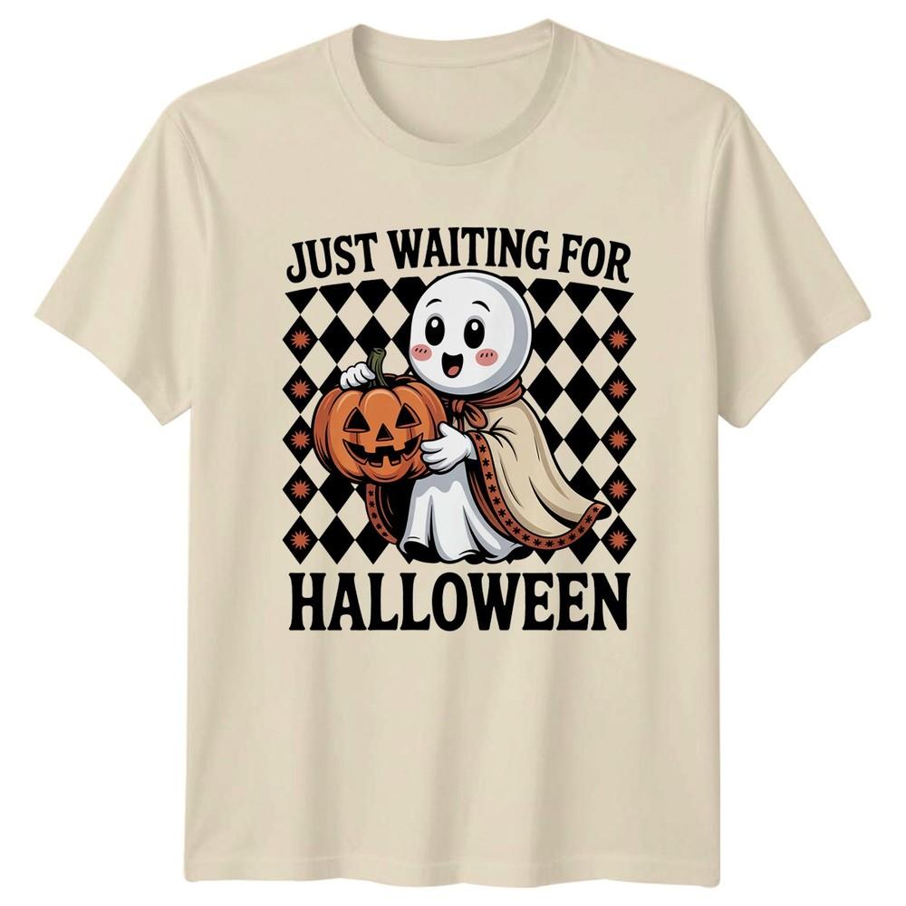 Just Waiting For Halloween TShirt Spooky Ghost Halloween Gift For Him And Her