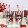 Question Mark Boys and Girls Thickened Anti-fall Stainless Steel Couple Toothbrush Cup Simple Mouthwash Cup Creative Wash Cup