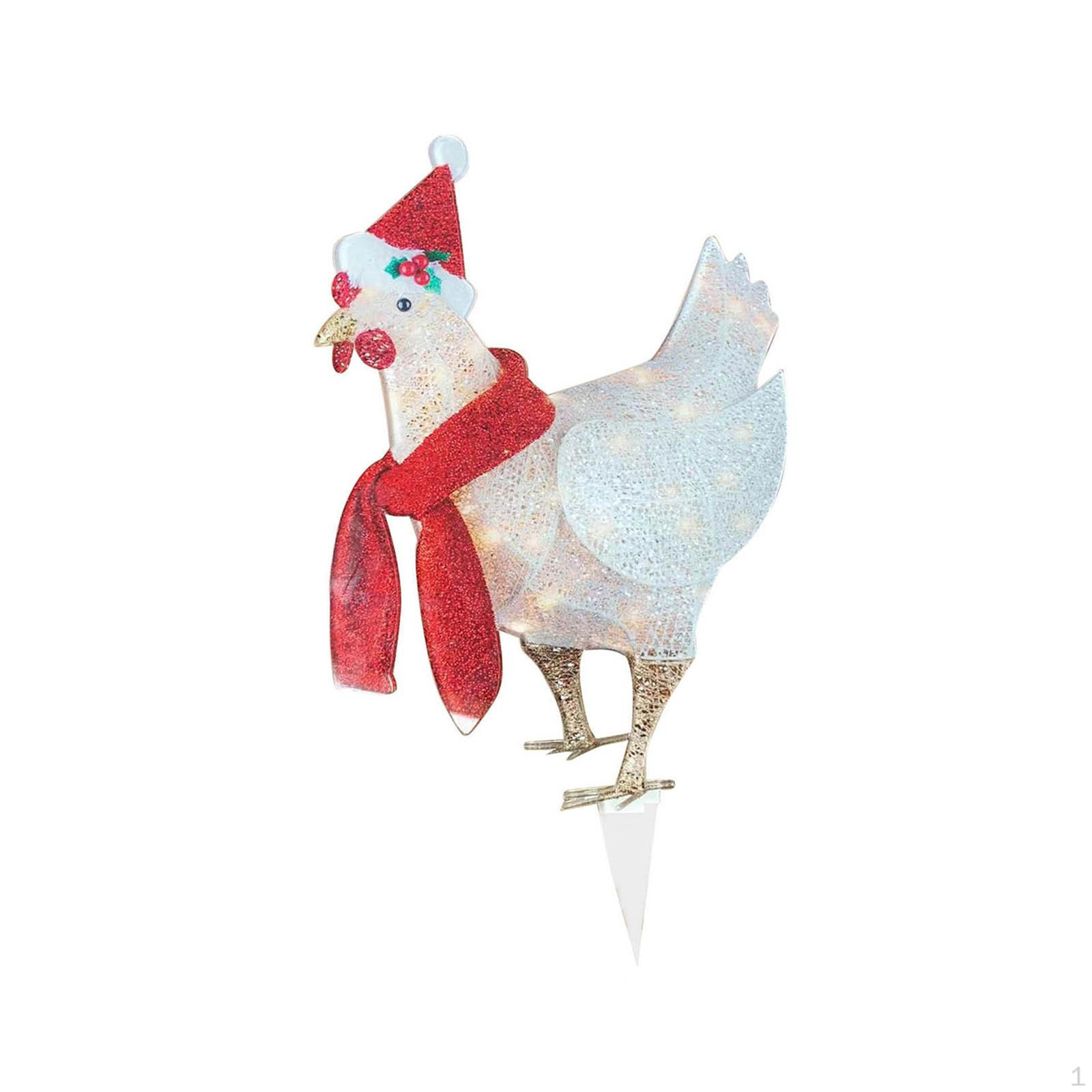 

Christmas Lighted Chicken Decoration for Garden Warm Lights
