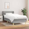 3127013 vidaXL Divan Bed with Mattress Light Grey 90x200 Cm Fabric