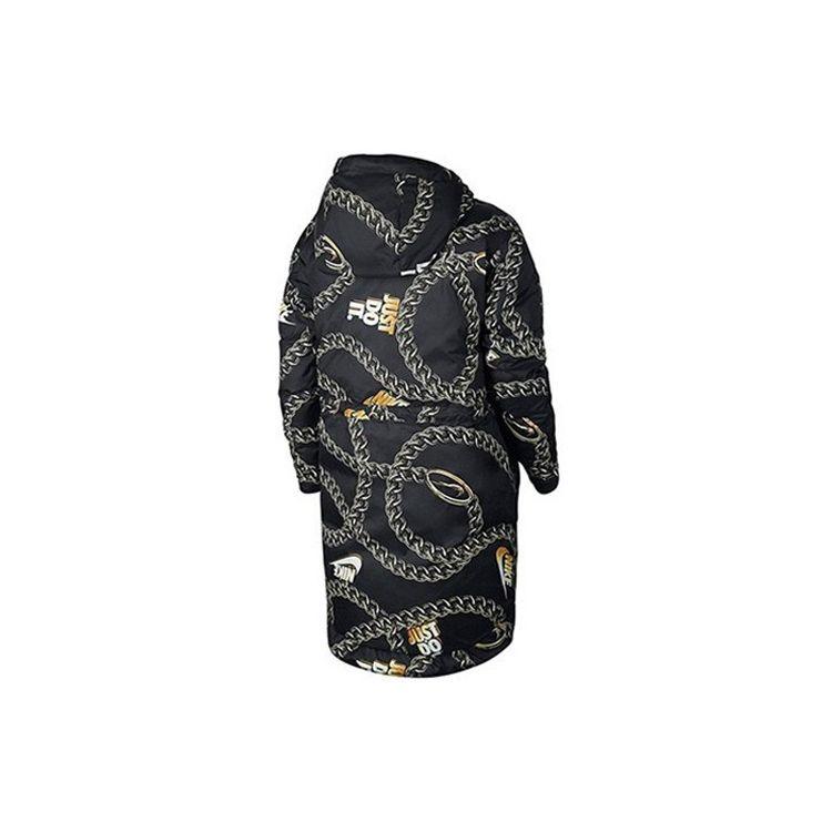 Nike Sportswear Down-Fill Printed Reversible Hooded Down Jacket Women Outerwear Black CK3948-010