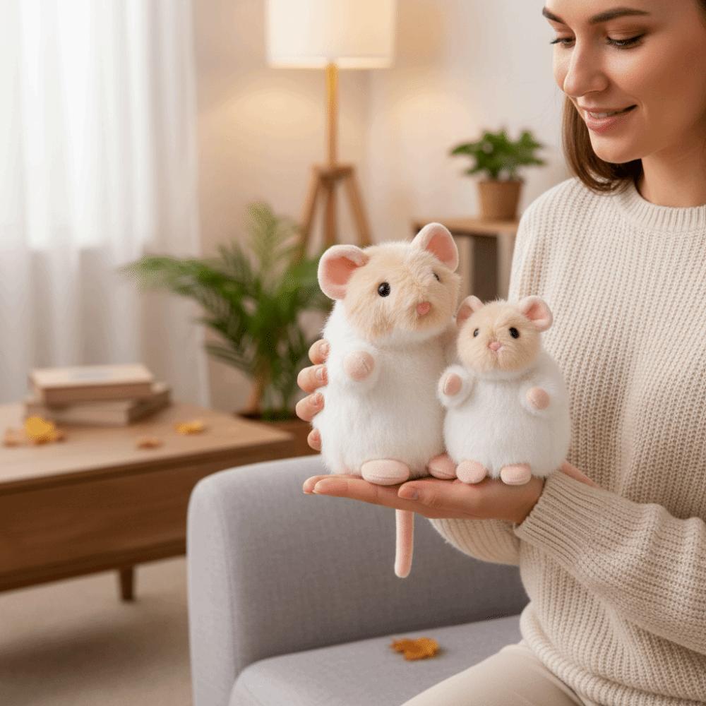 3 Colour Simulation Mouse Doll Soft Plush Flower Branch Plush Toy Pet Cat Toy