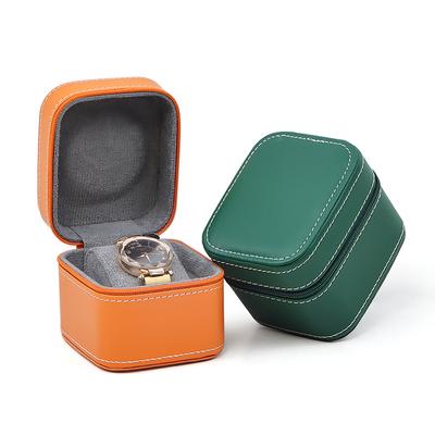 Single Watch Case Leather Watch Travel Case with Removable Cushion Jewelry Storage Case Organizer Portable Square Watch Box