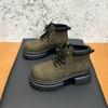 Women's Ankle Boots and Short Boots Thick-soled Lace-up Color-blocked Casual Women Shoe Autumn/winter Work Boots Female