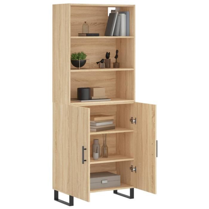 VidaXL Buffet haut Chêne sonoma 69,5x34x180 cm Bois d'ingénierie 3189280
