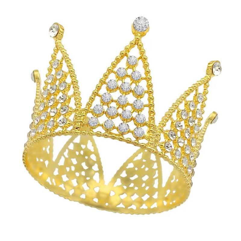 Children's Birthday Crown Tiara Baroque Alloy Ornament Full Circle Crown Cake Decoration