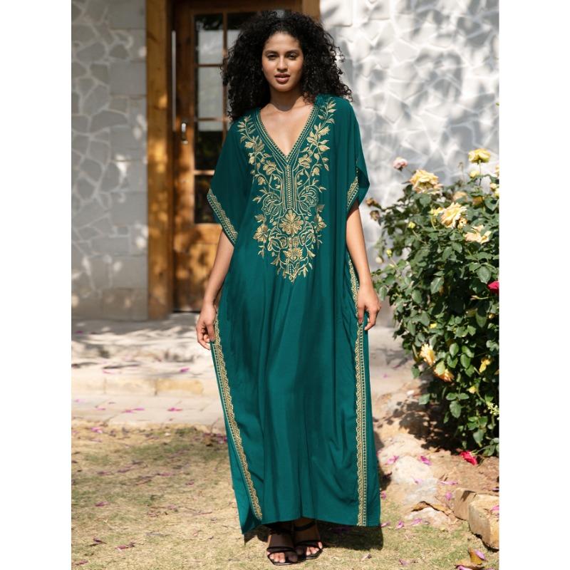 

Женская мода лето весна цветочный узор принт рукава 1/2 V-образный вырез свободная талия повседневные платья Size: One Size