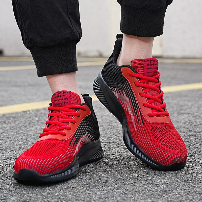 Male Sneakers 2025 New Mesh Thick Sole Lace Up Casual Outdoor Anti Slip Comfortable Soft Sole Breathable Running Shoes for Men