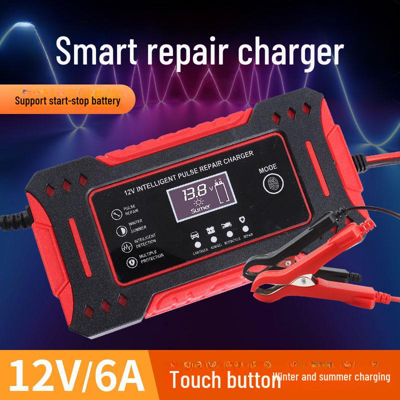 12V6A Intelligent Pulse Charger for Maintenance-Free Motorcycle and EV Batteries